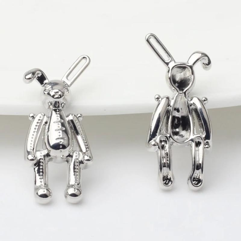 Alloy Silver-Plated 3D Rabbit HandMade Pendants DIY Jewelry Necklace Material