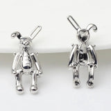 Alloy Silver-Plated 3D Rabbit HandMade Pendants DIY Jewelry Necklace Material