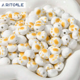 Ceramic Charcoal Grilled Beads for DIY Jewelry Making