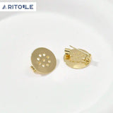 14k Copper Plated Perforated Tray Brooch Pin