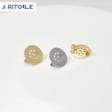 14k Copper Plated Perforated Tray Brooch Pin
