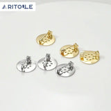 14k Copper Plated Perforated Tray Brooch Pin