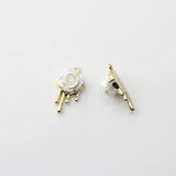Alloy Plating 3D Pearl Rose Pendant DIY Earrings Necklace