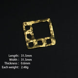 31.5mm Hollow Embossed Square Pendant Brass Jewelry Accessories