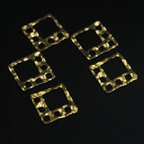 31.5mm Hollow Embossed Square Pendant Brass Jewelry Accessories
