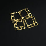 31.5mm Hollow Embossed Square Pendant Brass Jewelry Accessories