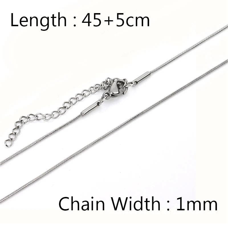 5PCS Stainless Steel Square Snake Chain for DIY Jewelry Making