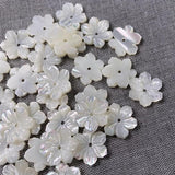 5 PCS Mother Of Pearl Shell Flower Beads Natural for Jewelry Making DIY