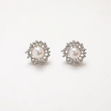 2PCS Natural Pearl Ear Studs Earrings 14k Plated 16mm