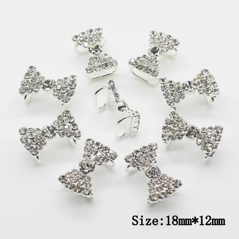 10pcs 18mm*12mm Rhinestone Button Slider for Wedding Clothing
