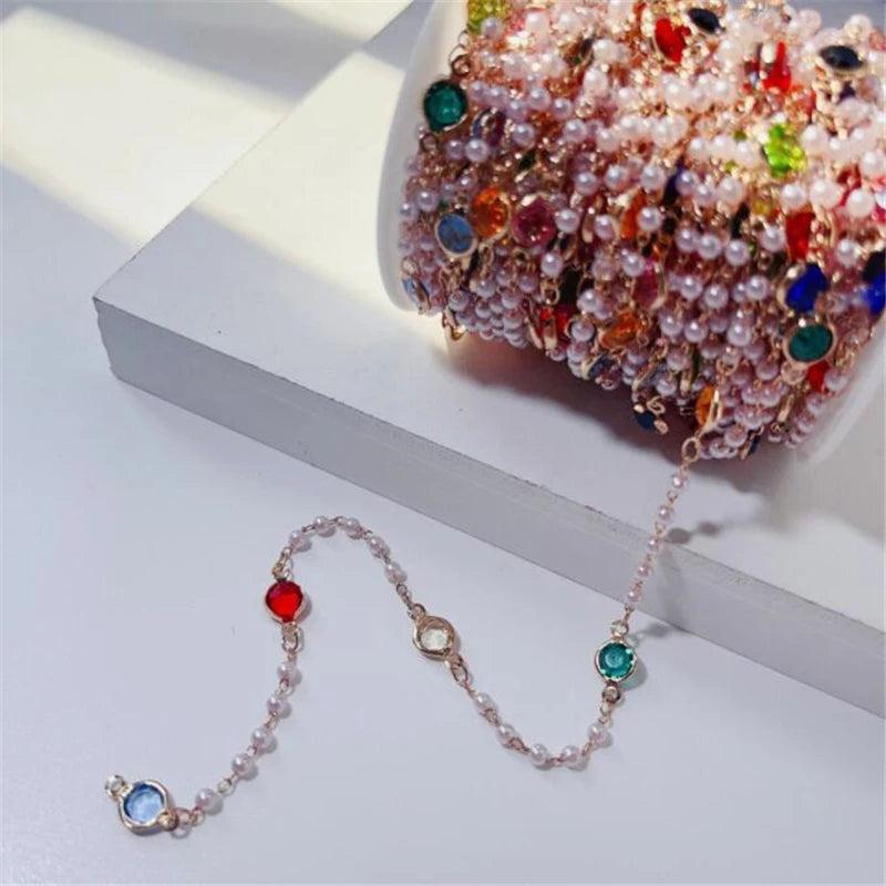 Pearl Crystal Beads Chains for DIY Jewelry Making