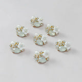 10 PCS 13*17mm Rhinestone Pearl Flower Buckles Jewelry Making