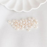 Natural Fresh Water Macroporous Near-Round Beads Single Pearl Loose Beads