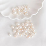 Natural Fresh Water Macroporous Near-Round Beads Single Pearl Loose Beads