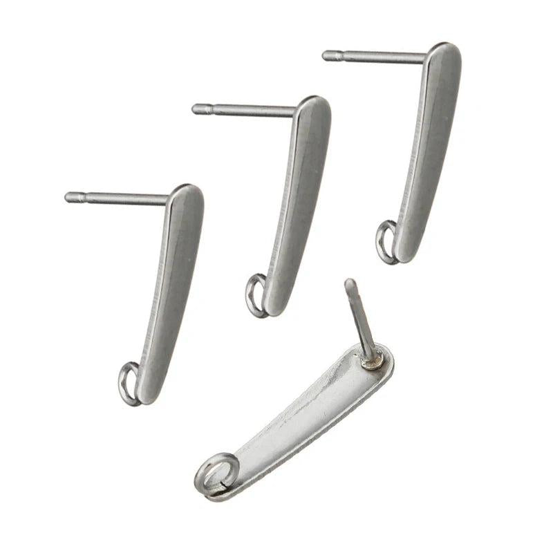 50Pcs Stainless Steel Hooks Coil Ear Wire Earrings DIY Earring J