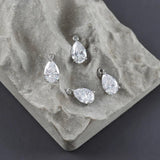 Rhodium Plated Zircon Pendant Jewelry Findings 10pcs/Lot