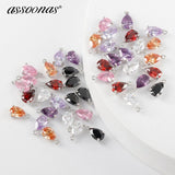 Rhodium Plated Zircon Pendant Jewelry Findings 10pcs/Lot