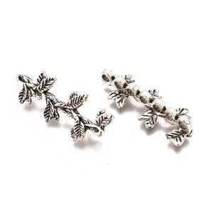 10pcs Leaf Tibetan Style Alloy Multi-Strand Links Antique Silver DIY