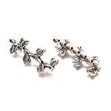 10pcs Leaf Tibetan Style Alloy Multi-Strand Links Antique Silver DIY