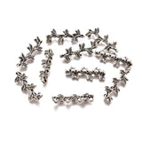 10pcs Leaf Tibetan Style Alloy Multi-Strand Links Antique Silver DIY