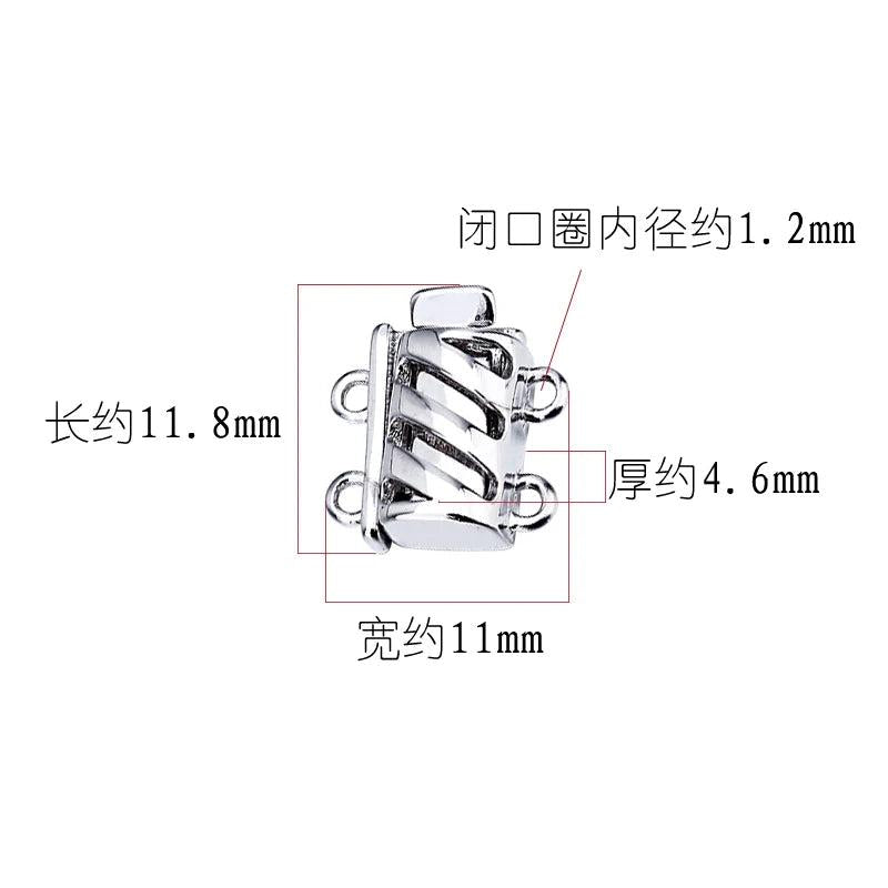 S925 Silver Insert Buckle Circle End Buckle DIY Manual Accessories