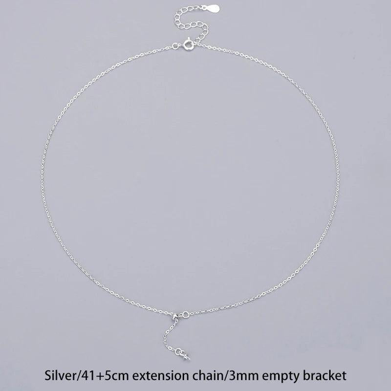 S925 Silver Necklace Pearl Bracket Y-Chain DIY Pendant Clavicle Chain