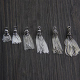 925 Silver Snake Chain Tassel Earring Pendant Vintage Charms