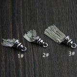 925 Silver Snake Chain Tassel Earring Pendant Vintage Charms