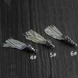 925 Silver Snake Chain Tassel Earring Pendant Vintage Charms