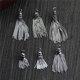 925 Silver Snake Chain Tassel Earring Pendant Vintage Charms