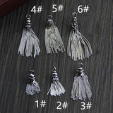925 Silver Snake Chain Tassel Earring Pendant Vintage Charms