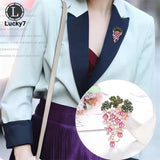 Grape Plant Brooch Rhinestone Pearl Corsage Creative Personality Painting