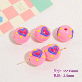 Japanese Hand-Painted Drip Oil Ins Love Beads DIY Material
