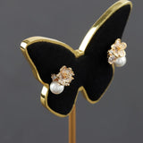 18k Plated Flower Shape Zircon Charms for DIY Jewelry Making