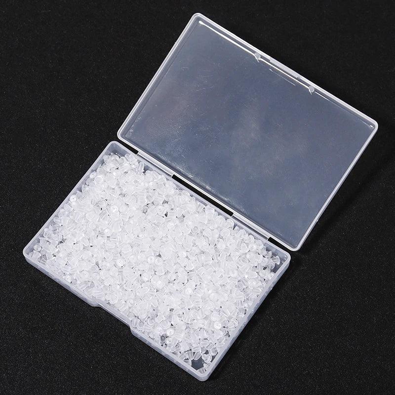 200-1000pcs Soft Silicone Earring Back Stoppers in Box