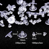 200-1000pcs Soft Silicone Earring Back Stoppers in Box