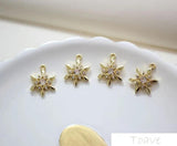 2pcs Snowflake Zircon Copper Plated Pendant DIY Set