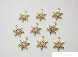 2pcs Snowflake Zircon Copper Plated Pendant DIY Set