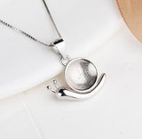 925 Sterling-Silverr Plated Platinum Pendant Blank with Honeywax Beads
