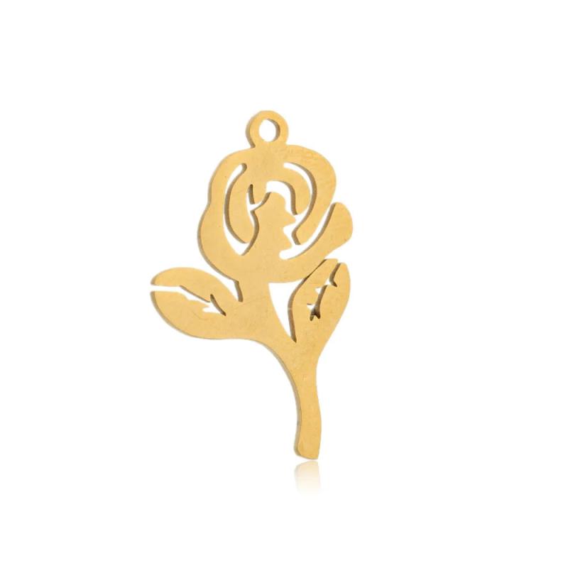 10pcs Flower Pendant Charms Stainless Steel for Jewelry Making Findings