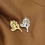 10pcs Flower Pendant Charms Stainless Steel for Jewelry Making Findings