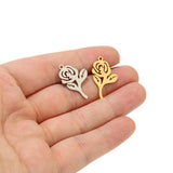 10pcs Flower Pendant Charms Stainless Steel for Jewelry Making Findings