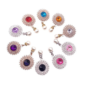 10Pcs Rhinestone Pendants Buttons Brooch Embellishments for Crafts