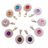 10Pcs Rhinestone Pendants Buttons Brooch Embellishments for Crafts