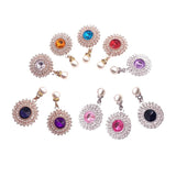 10Pcs Rhinestone Pendants Buttons Brooch Embellishments for Crafts
