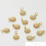 14k Sun Zircon Pendant Earring DIY Accessory Set