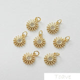 14k Sun Zircon Pendant Earring DIY Accessory Set