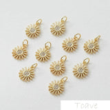 14k Sun Zircon Pendant Earring DIY Accessory Set