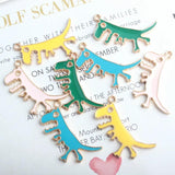 20pcs Cartoon Dinosaur Alloy Pendant DIY Jewelry Accessories