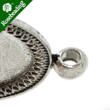 10 PCS 25mm Round Pendant Blank for Jewelry Making, Antique Silver
